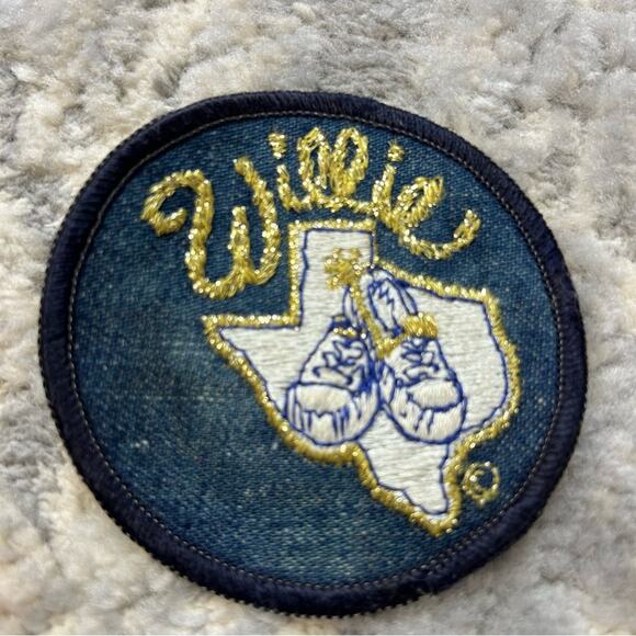 Vintage Willie Nelson Texas Embroidered Sew On Patch - Picture 3 of 4